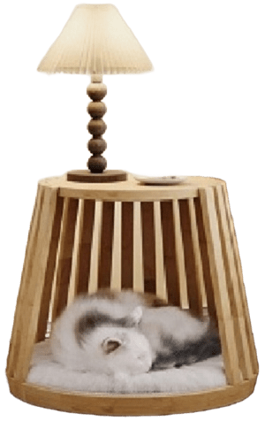 AHŞAP KEDİ BAŞUCU DOLABI Ahşap Kedi Başucu Dolabı